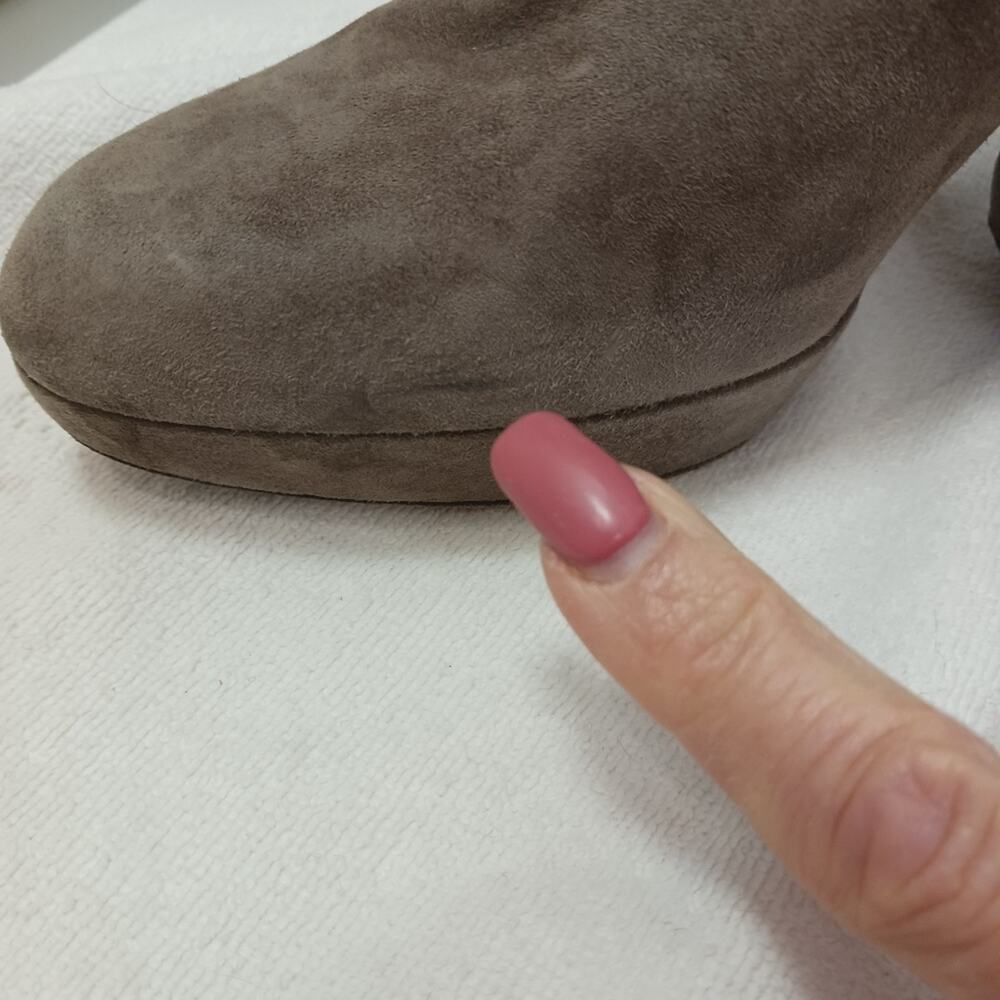 Stuart Weitzman Ankle Booties Sz 9 Brown Suede Leather  Modern Moto Barbiecore - Picture 10 of 15